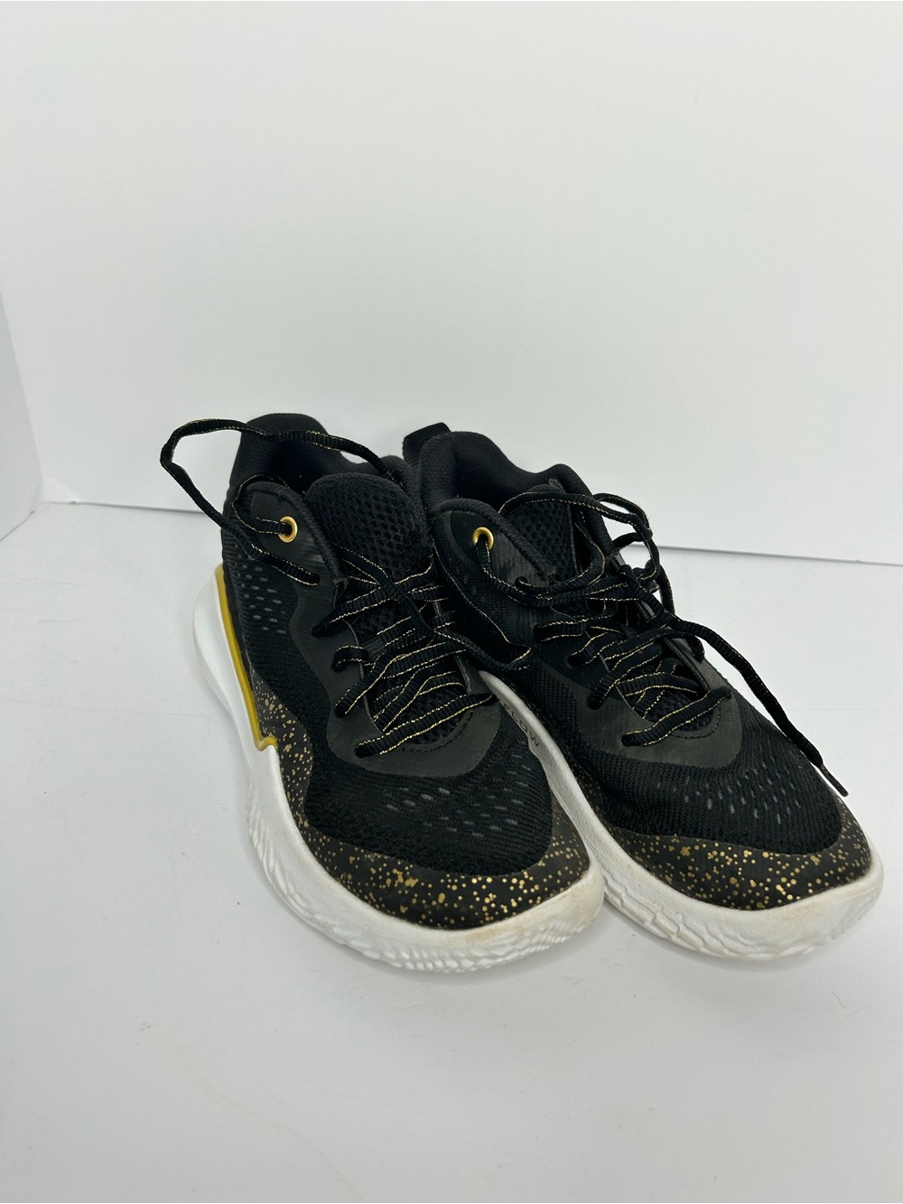 Kids Under Armour  Black and Gold Basketball  Athletic Sneakers - Youth Comfort